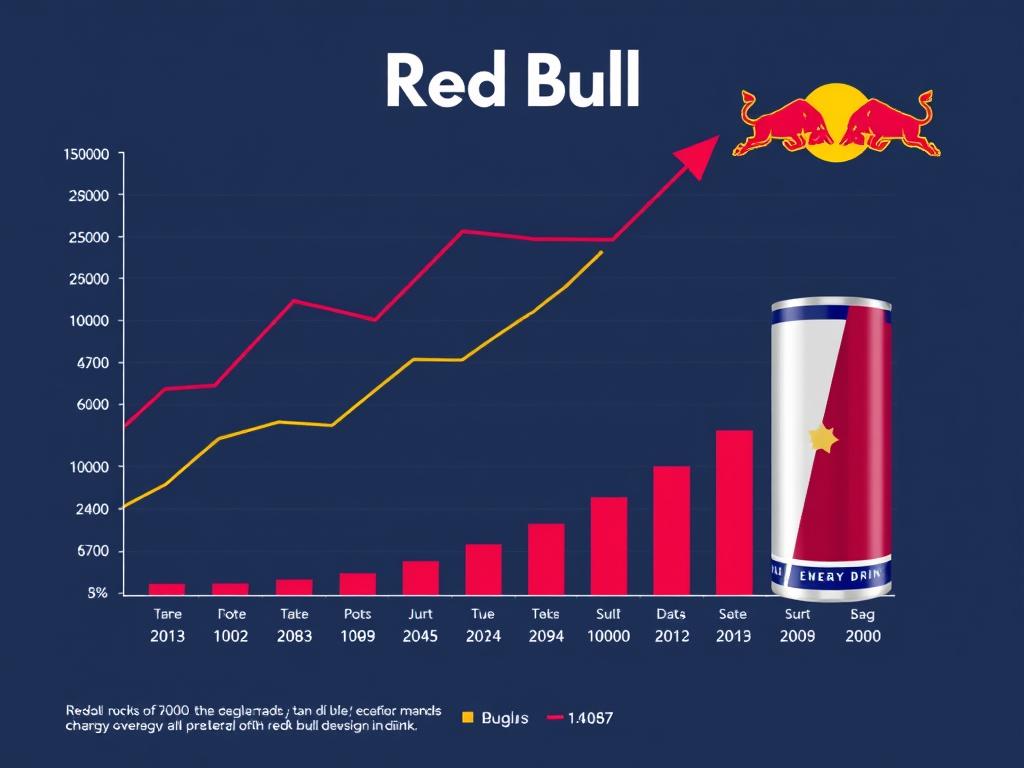 Business chart showing Red Bull Energy Drink market growth and sales performance