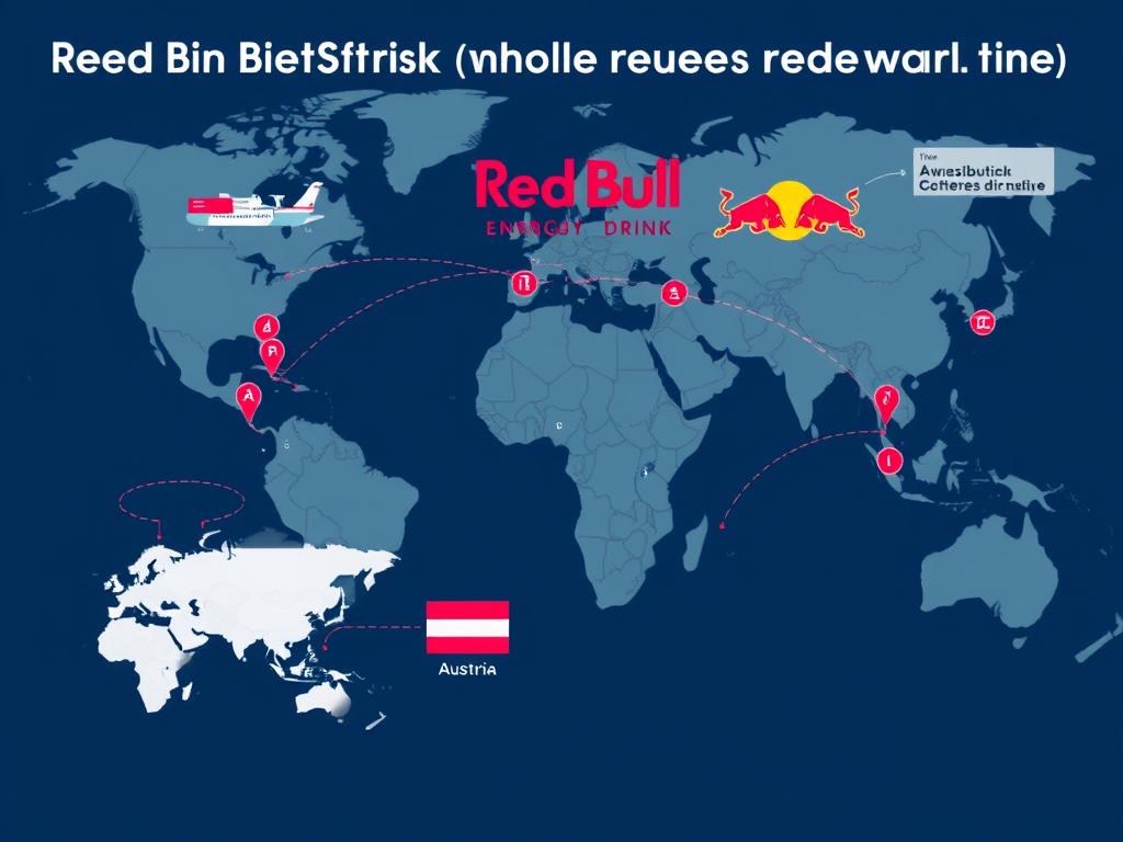 Global logistics map showing Red Bull Energy Drink wholesale distribution network