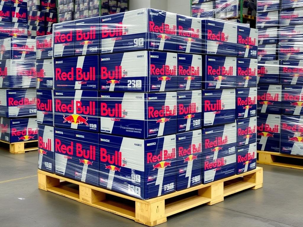 Red Bull pallet configuration showing how cases are arranged for efficient shipping