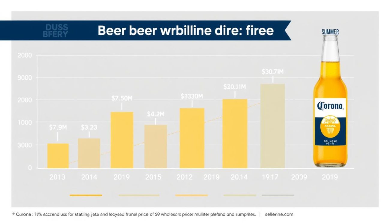 Seasonal chart showing Corona beer wholesale price fluctuations throughout the year