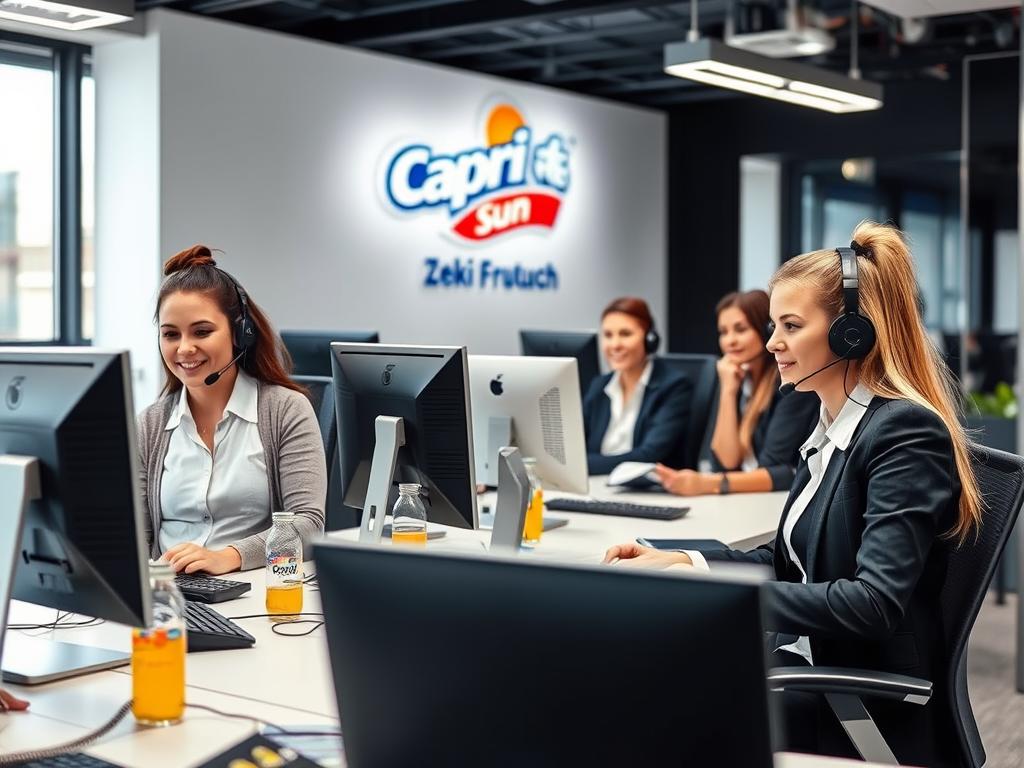 Capri Sun wholesale customer support team assisting with orders