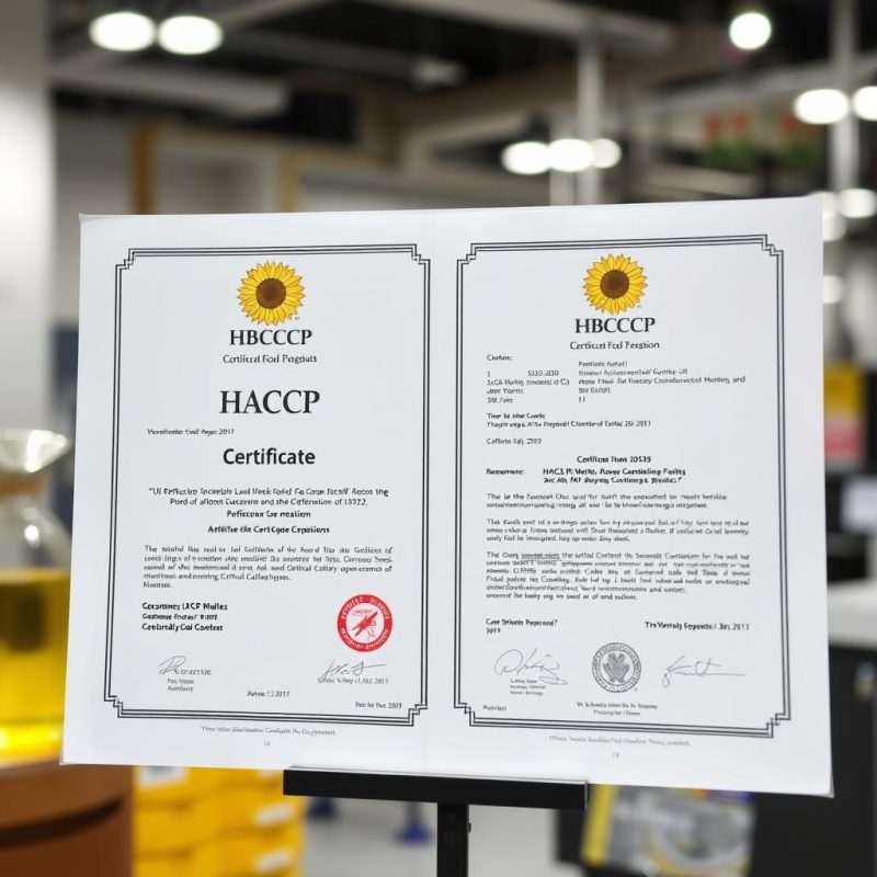Certificación HACCP para producción de aceite de girasol al por mayor