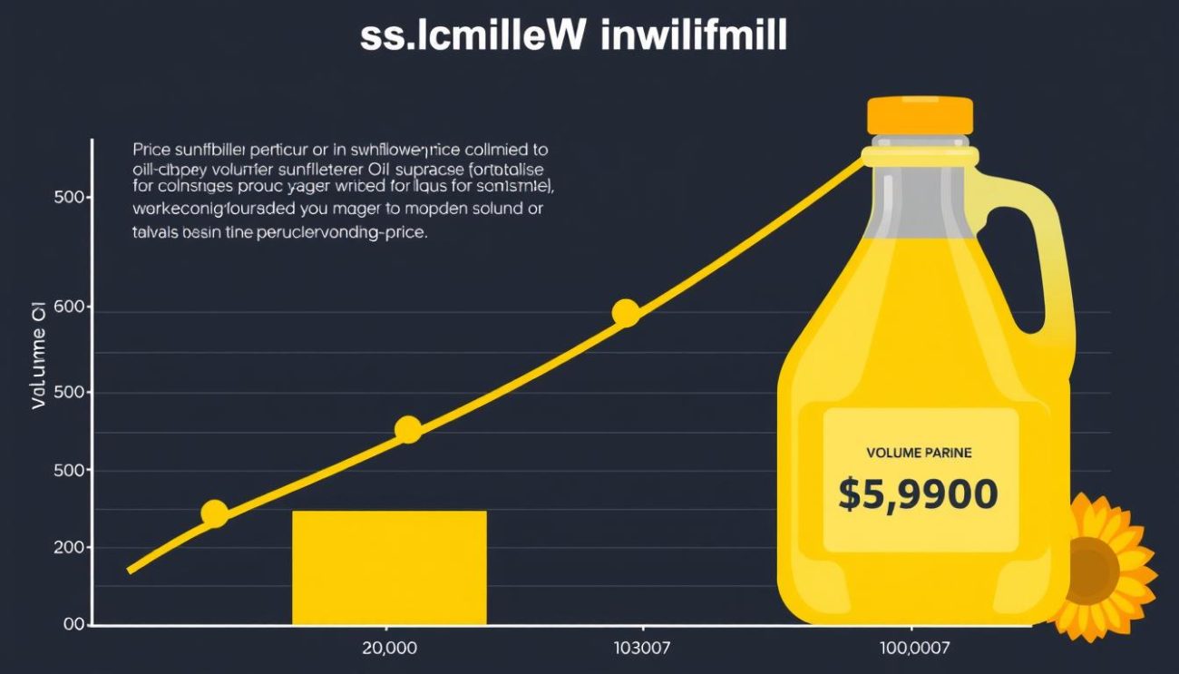 Gráfico comparativo de precios de aceite de girasol al por mayor por volumen