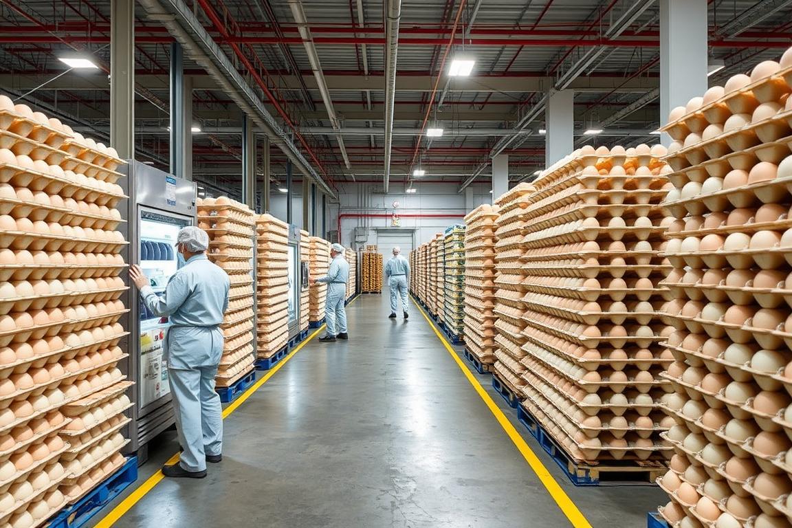 Temperature-controlled storage facility for fresh table eggs wholesale