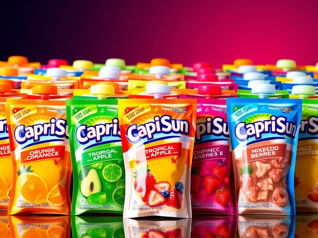 Variety of Capri Sun flavors displayed for wholesale buyers