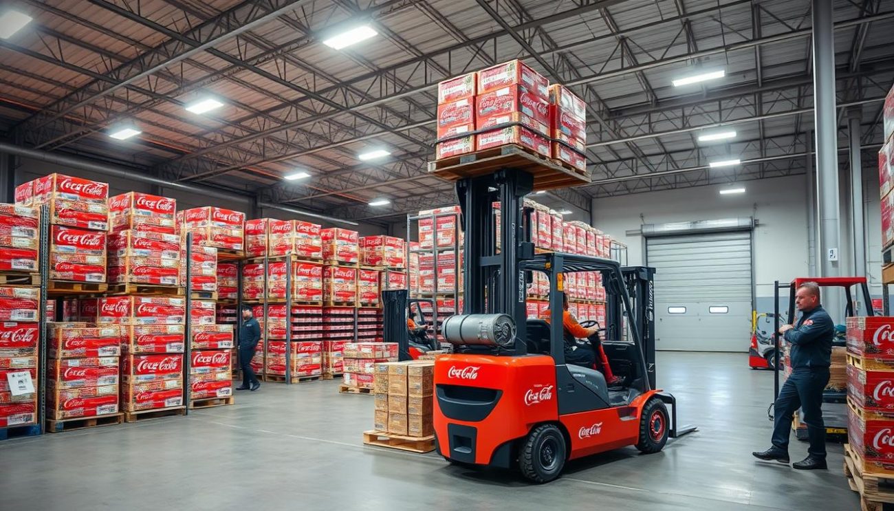 Zeki Frucht GmbH warehouse facility with Coca-Cola wholesale products and logistics operations