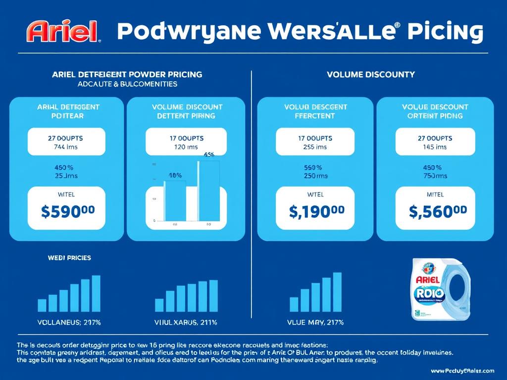 Ariel detergent powder wholesale pricing chart and volume discounts