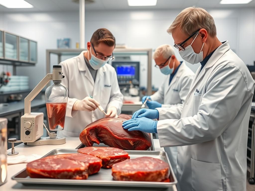 Buffalo meat quality control and testing process