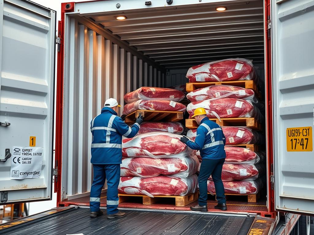 Cold chain logistics for buffalo meat export