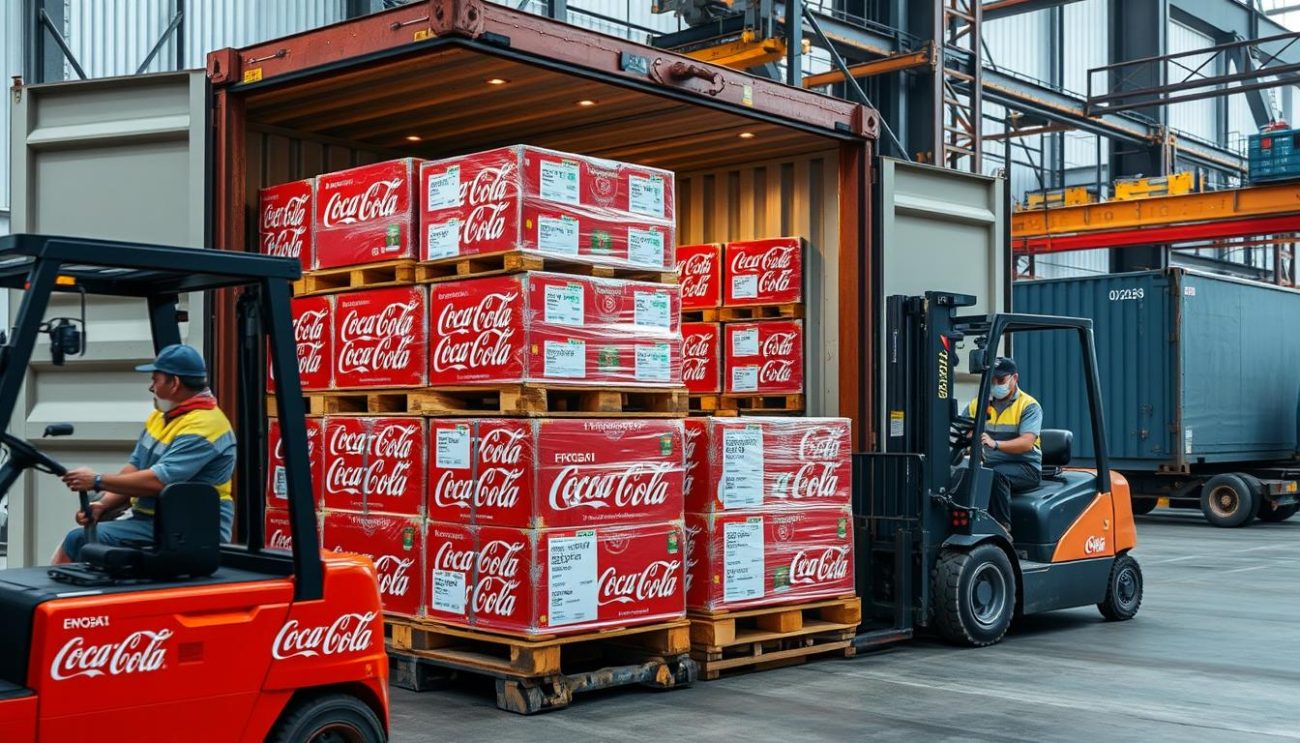 Container loading of Coca-Cola pallets for export to Middle East markets