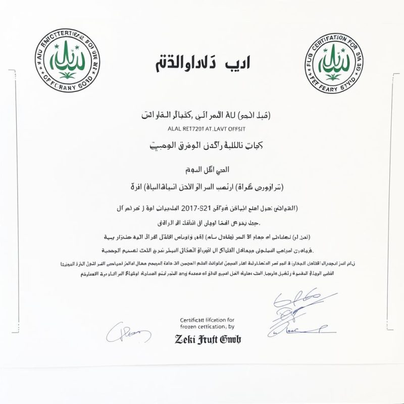 Halal certification for frozen chicken wholesale - Zeki Frucht GmbH