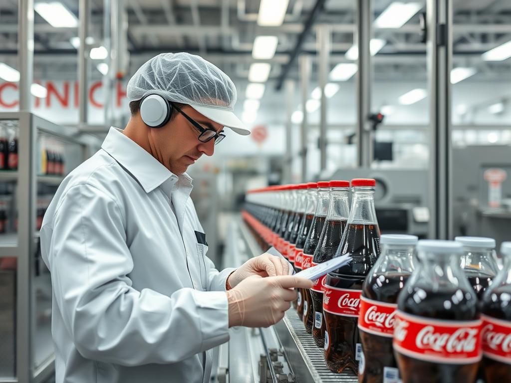 Quality control inspection of Coca-Cola products for export to Middle East