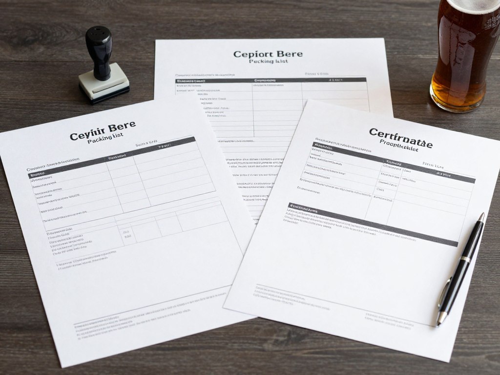 Bộ chứng từ xuất khẩu đầy đủ cho nhập khẩu bia