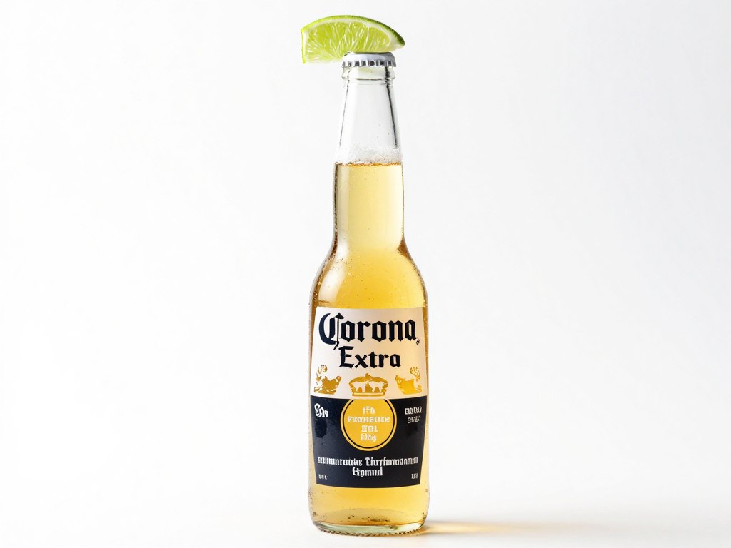Chai bia Corona Extra với lát chanh trên miệng chai