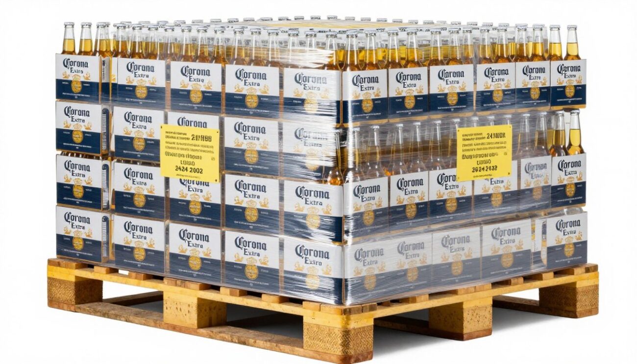 Configuración de pallets de cerveza Corona al por mayor para exportación