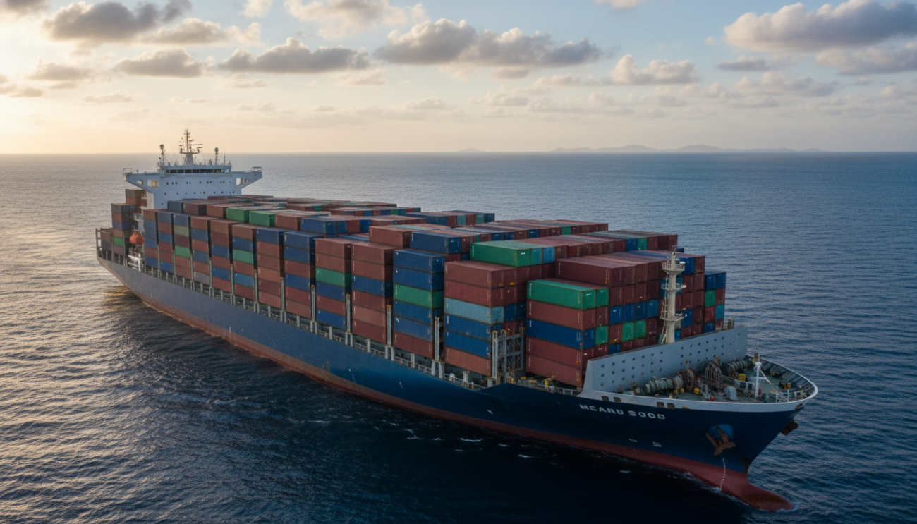 Container ship with Red Bull cargo bound for USA