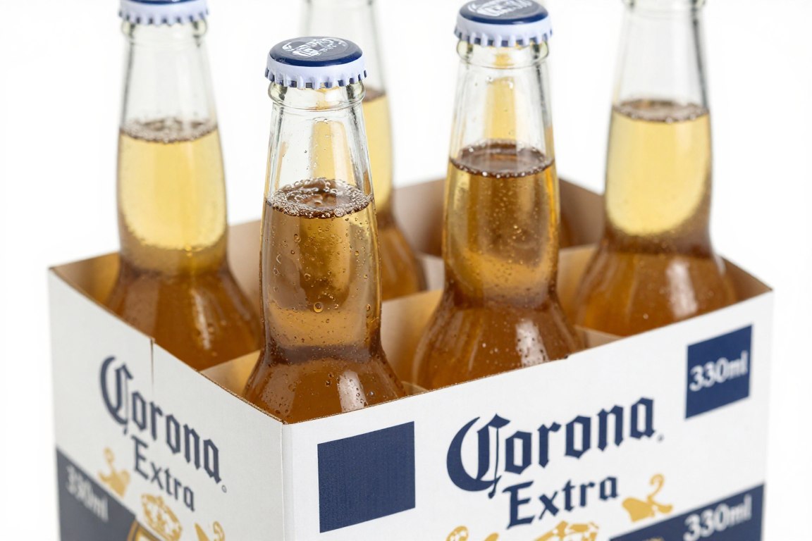 Corona Extra 330ml bottles in export packaging for Norway wholesale market