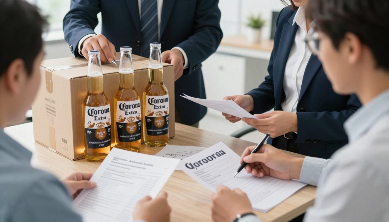 Equipo de Zeki Frucht GmbH preparando exportación de cerveza Corona Extra a Chile