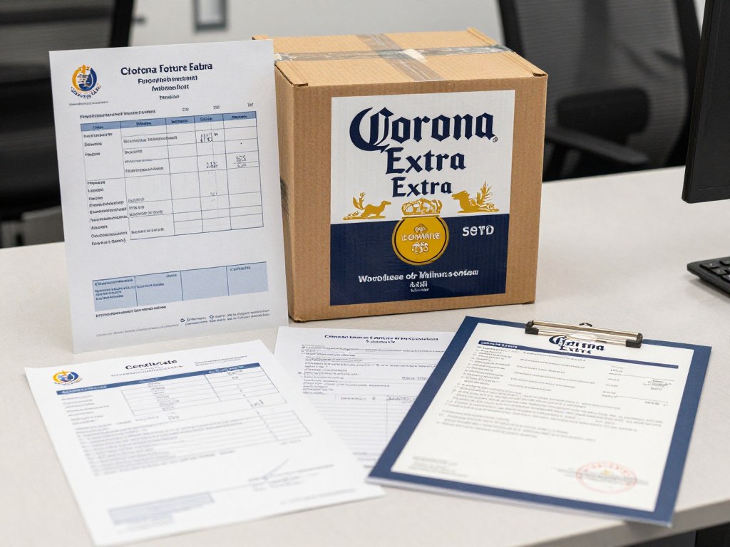 Export documentation package for Corona Extra wholesale shipments