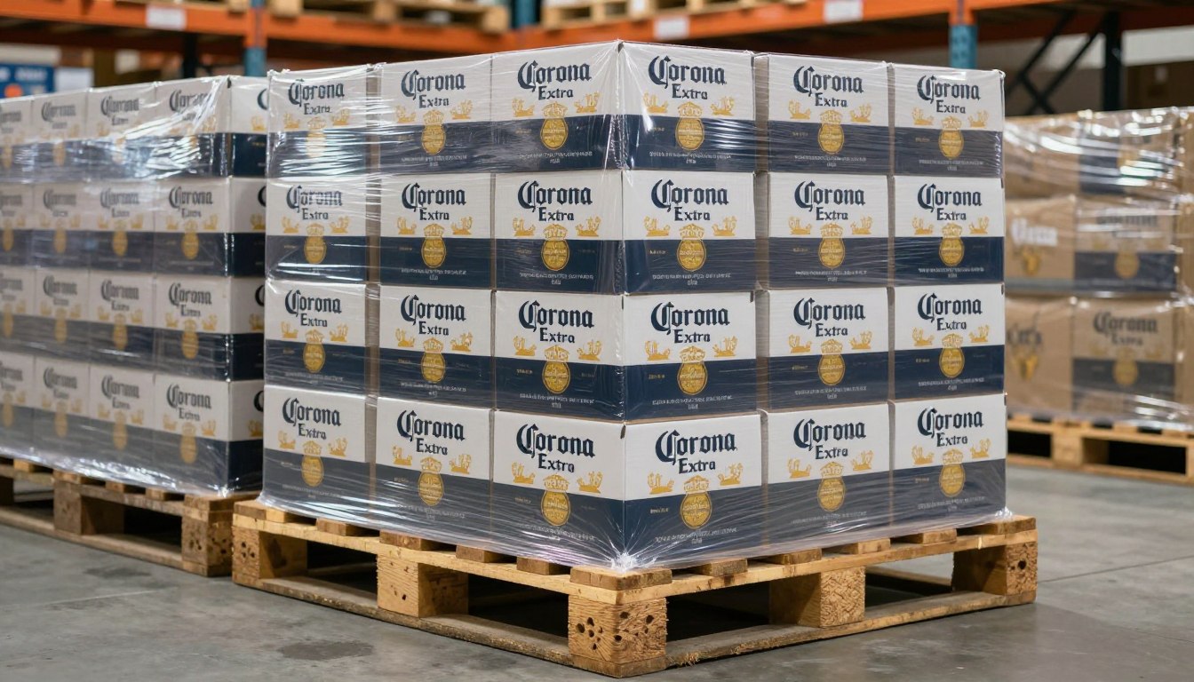Kho hàng Corona Extra đóng pallet chuẩn bị xuất khẩu