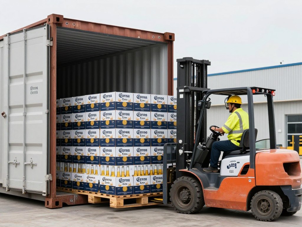Контейнерная отгрузка пива Corona Extra оптом для экспорта