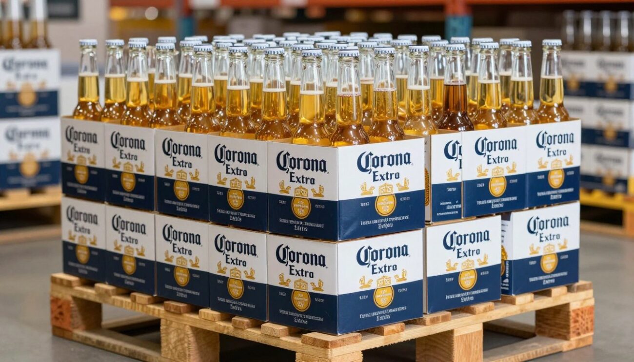Оптовая партия пива Corona Extra в коробах по 24 бутылки