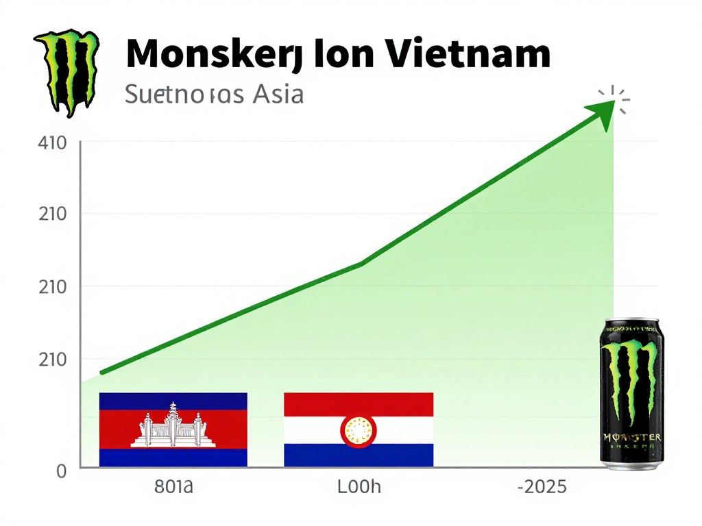Biểu đồ tăng trưởng thị trường Monster Energy tại Việt Nam và các nước Đông Nam Á