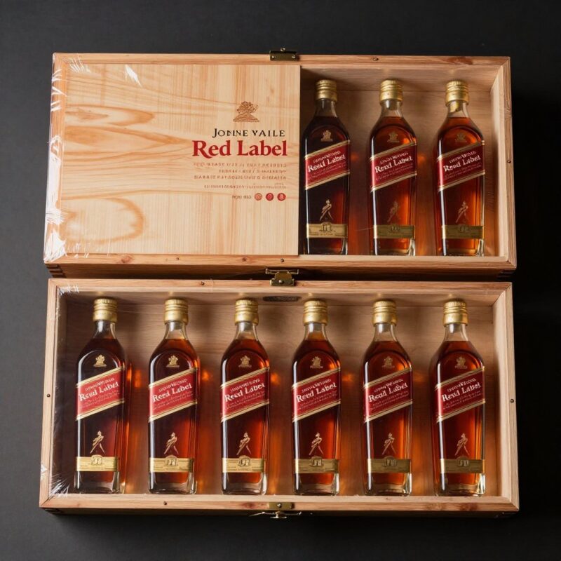 Caja original sellada de Johnnie Walker Red Label con 12 botellas para mayoreo
