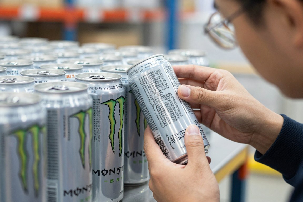 Close inspection of Monster Energy batch codes and expiry dates