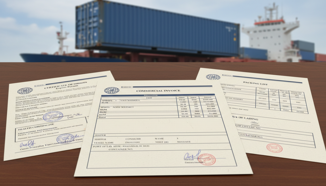 Cognac importer USA supply chain showing documentation and shipping process Cognac importer USA supply chain showing documentation and shipping process