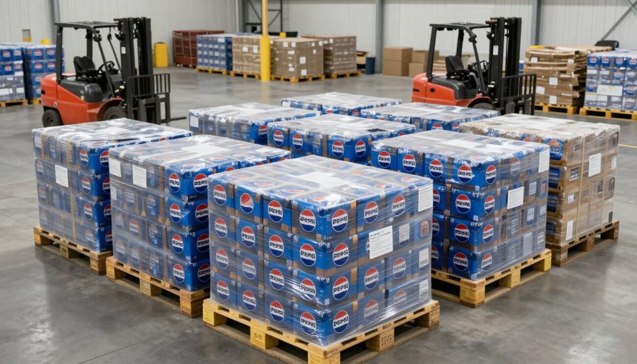 Configuración de pallets de Pepsi para exportación a Chile