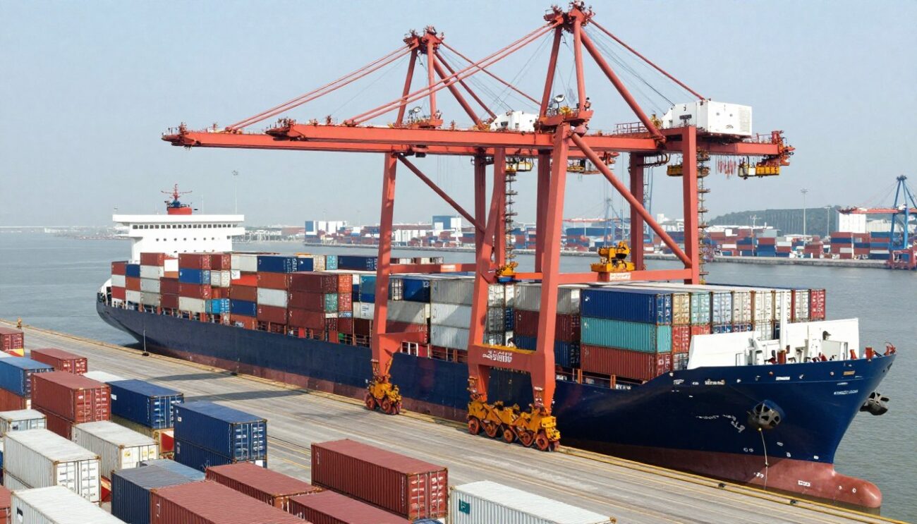 Container port operations for international spirits import