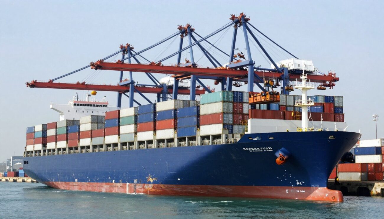Container ship loaded with cargo including Monster Energy shipments bound for African ports