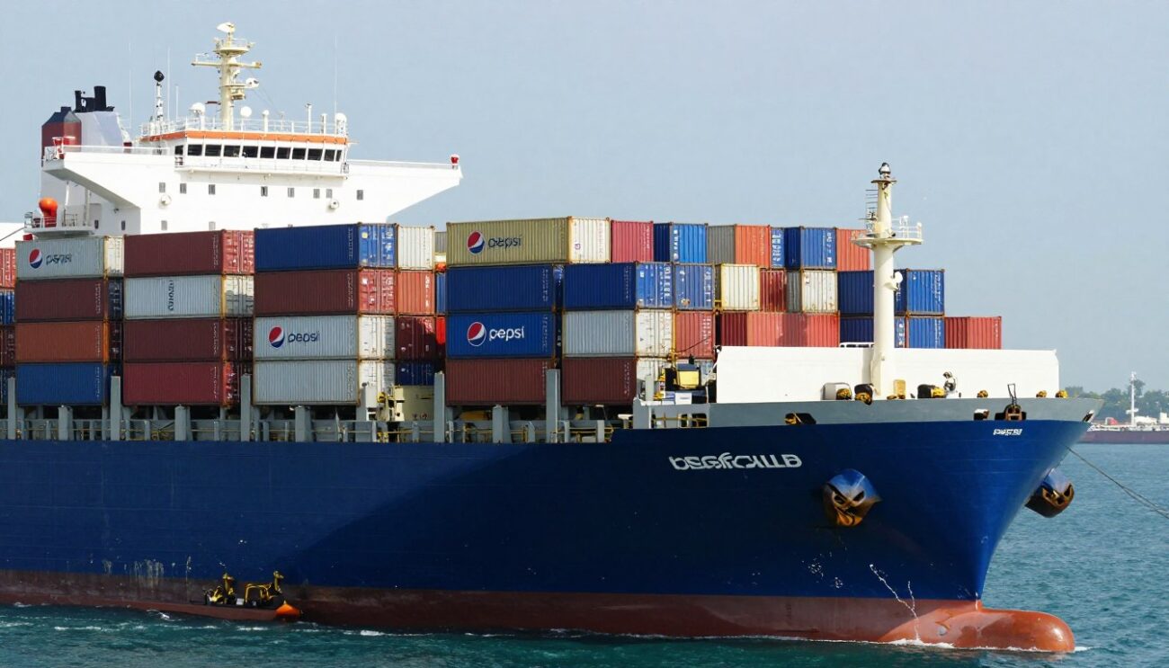 Container ship transporting Pepsi wholesale cargo to African ports