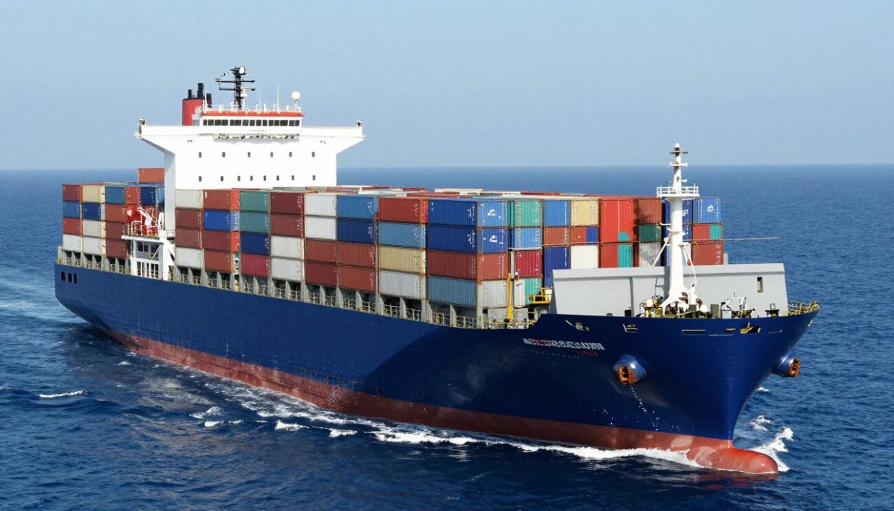 Container ship transporting premium spirits cargo to Asian markets