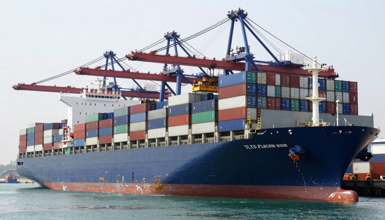 Container ship transporting sunflower oil to Asian ports
