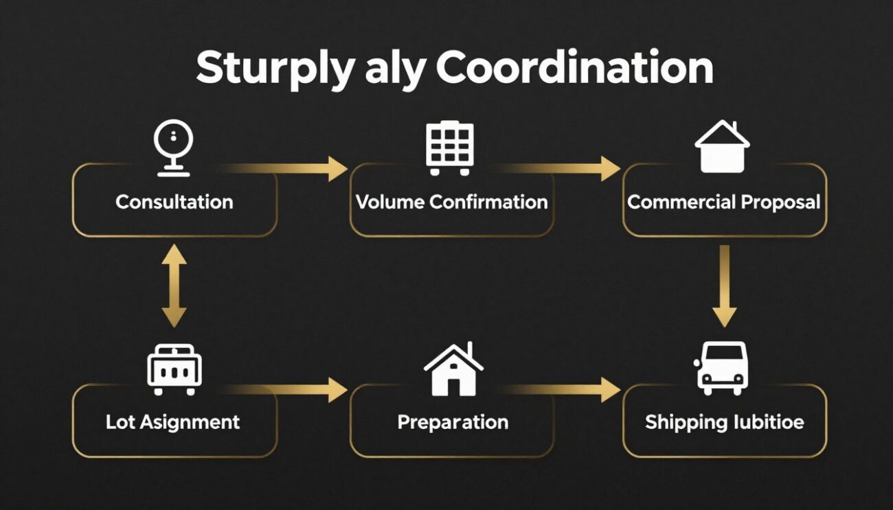Diagrama de flujo del proceso de coordinación internacional de suministro mayorista Johnnie Walker