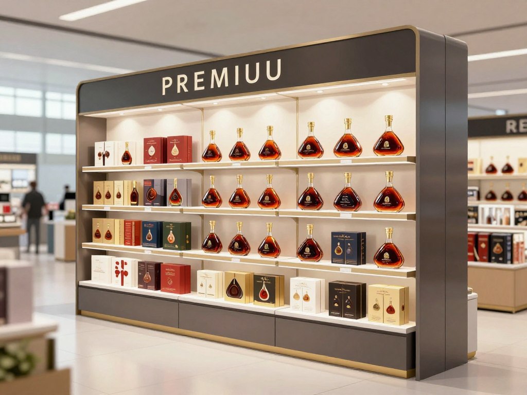 Duty-free retail display concept for premium cognac