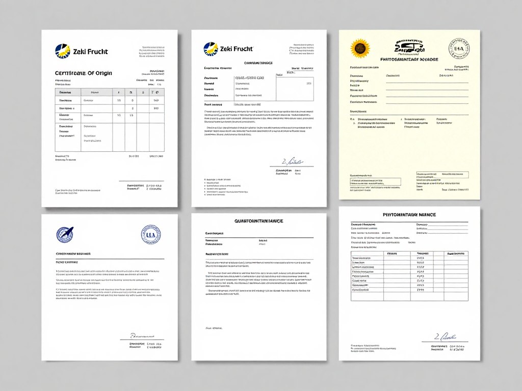 Export documentation package for wholesale sunflower oil shipment including certificates and compliance paperwork