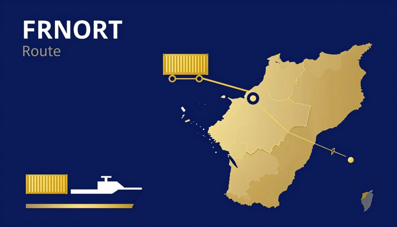 Export route illustration from France to South African ports