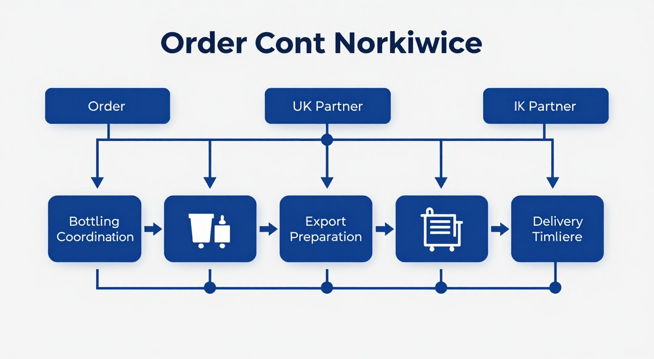 Fresh batch coordination workflow diagram for Macallan wholesale supply chain