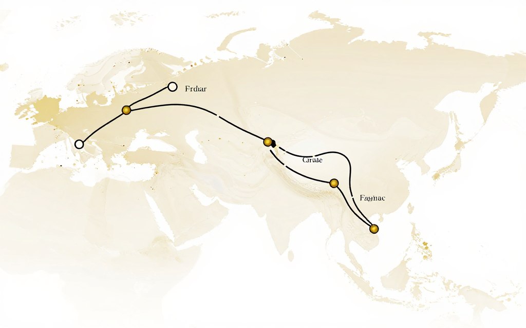 Global cognac trade routes from France to Asia wholesale markets