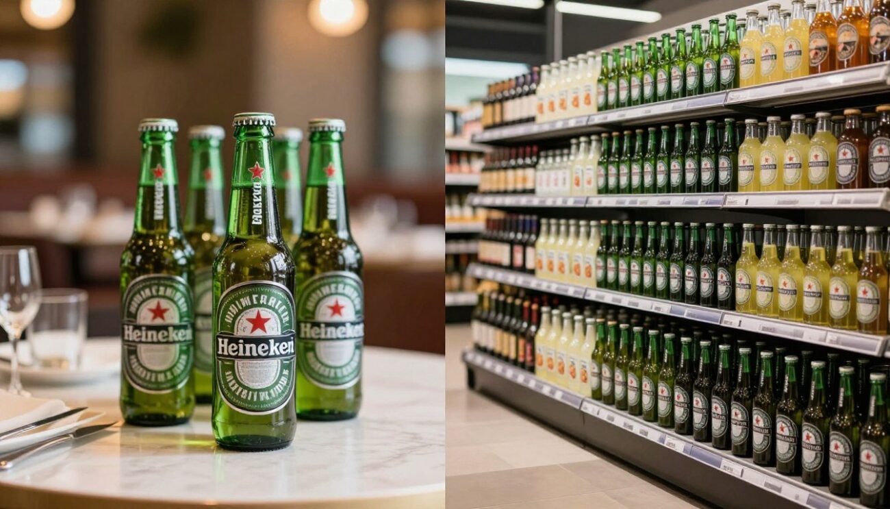 Heineken larger beer 330 hospitality and retail market positioning
