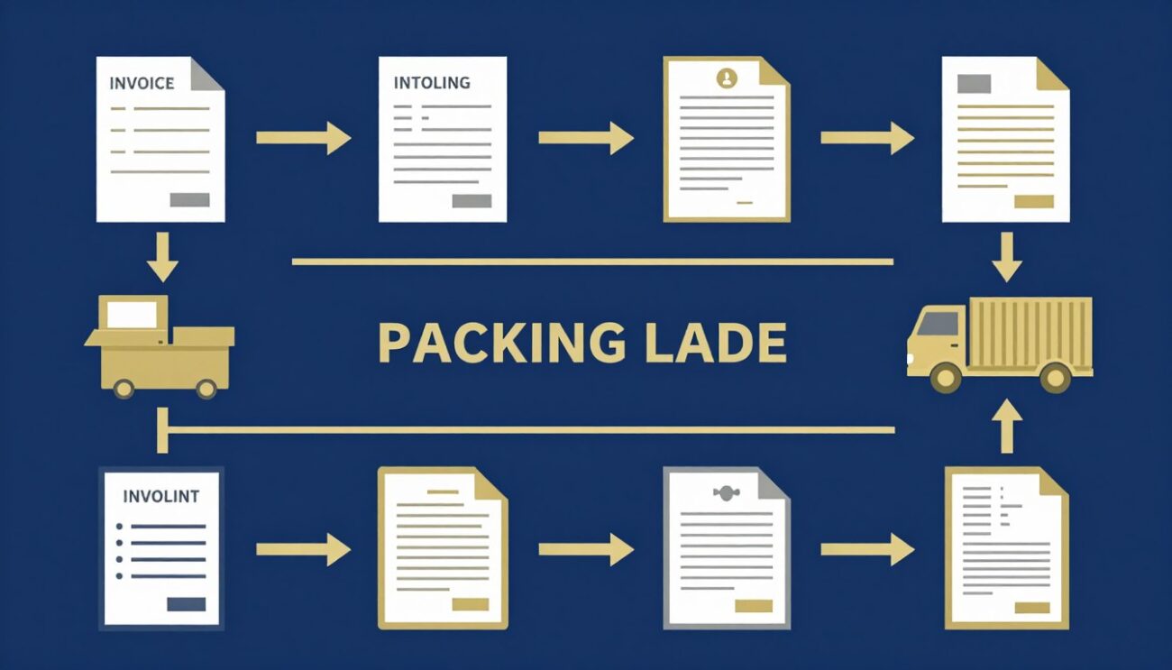 Illustrated export documentation process for international trade