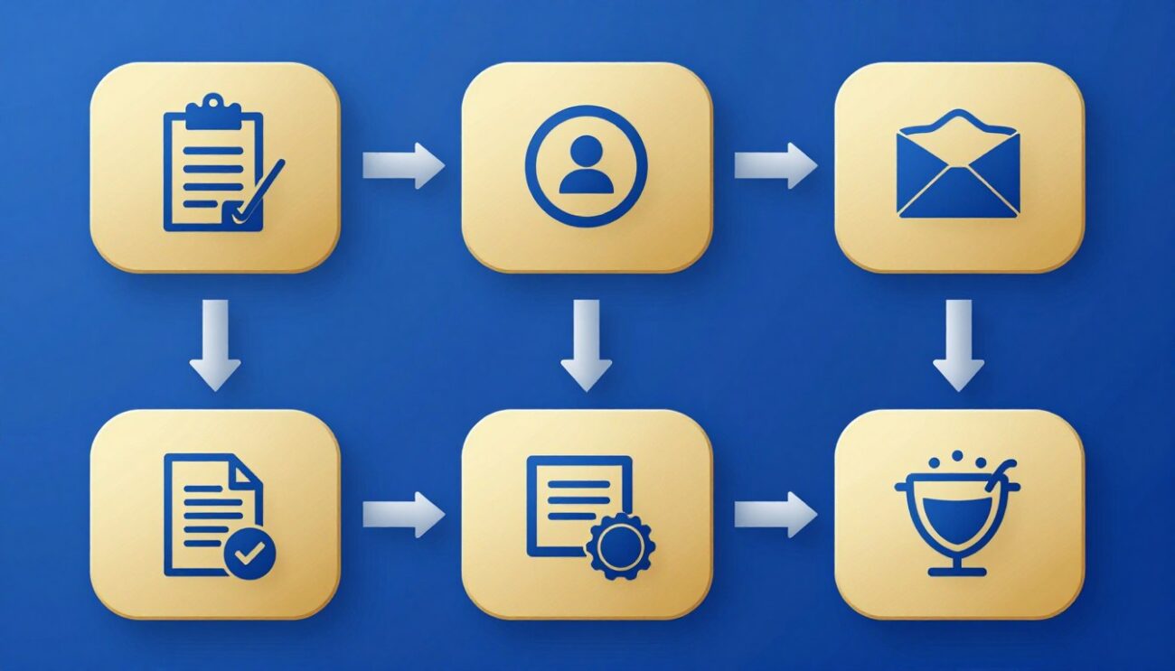 Illustrated workflow diagram showing order to shipment process for hennessy vsop wholesale