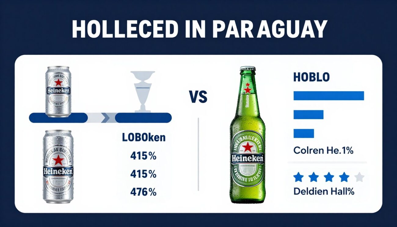 Infografía comparativa de formatos Heineken para distribución mayorista en Paraguay