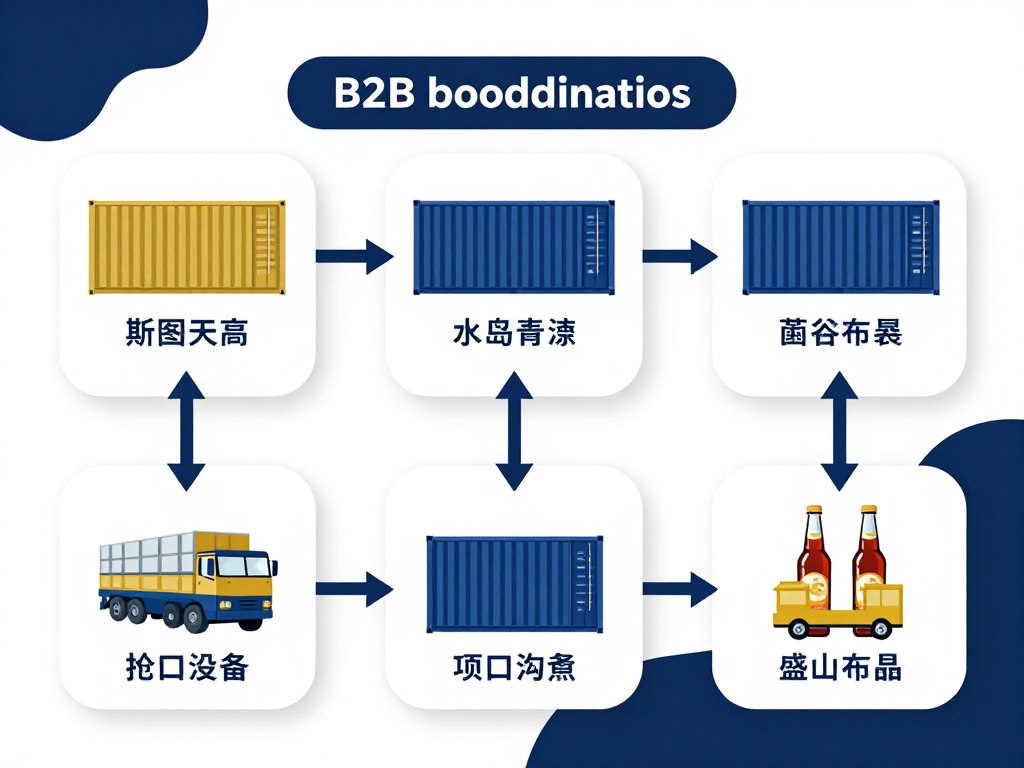 Infográfico visual mostrando etapas de coordenação de container para exportação de bebidas premium