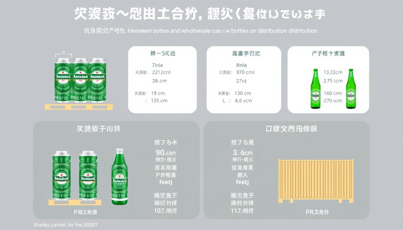 Infographic comparing Heineken can vs bottle formats for Taiwan wholesale distribution