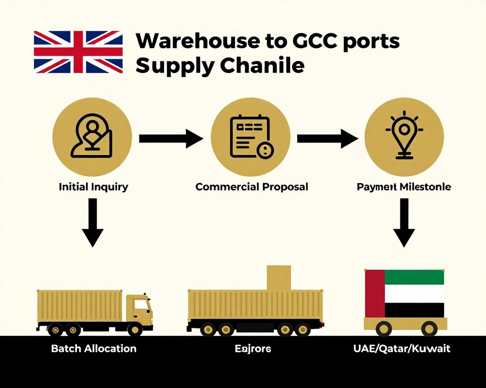 Infographic showing UK to GCC supply chain flow for Macallan wholesale