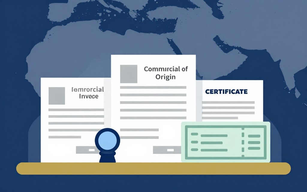 International trade documentation concept illustration